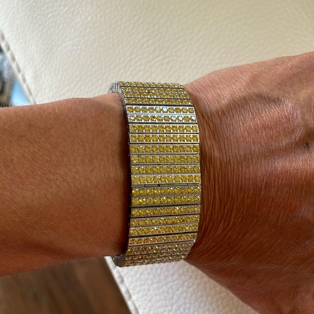 Blingbling yellow stones bracelet for men